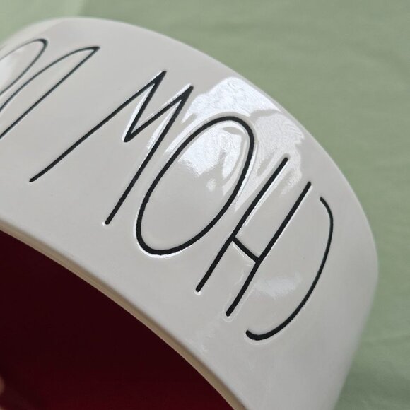 6" Rae Dunn Chow Down Pet Bowl Dish White/Cream & Red Color Medium Size - Picture 5 of 9